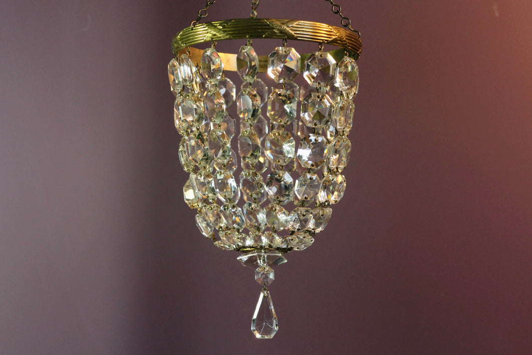 Stunning Lead Cut Crystal Bag Chandelier