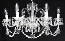 Load image into Gallery viewer, Crystal Clear 6 arm Chandelier  with 2 matching wall lights
