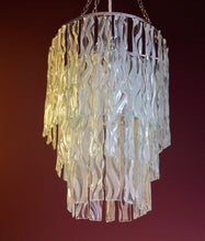 Load image into Gallery viewer, Bespoke Fused Recycled Glass 3 Tier Wave Chandelier
