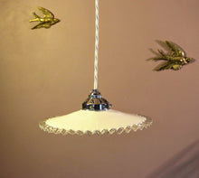 Load image into Gallery viewer, SOLD French Coolie Pendant Light with Pleated Pie Crust Edge
