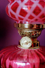 Load image into Gallery viewer, Pair of French Cranberry Guardard Oil Lamps
