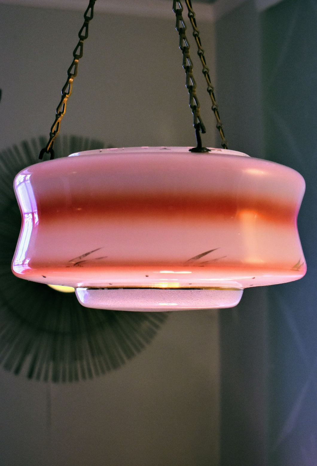SOLD Gorgeous Mid-Century 1950's Pink, Red and Gold Vintage Flycatcher