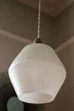 Load image into Gallery viewer, SOLD - An elegant Mid Century Vintage White Opaque Glass Pendant Light Shade.
