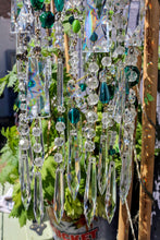 Load image into Gallery viewer, vintage crystal light catcher can be hung as a garden feature or indoor as a light shade .
