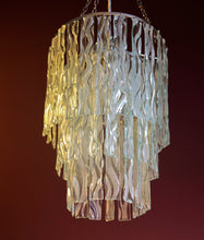 Load image into Gallery viewer, Bespoke Fused Recycled Glass 3 Tier Wave Chandelier
