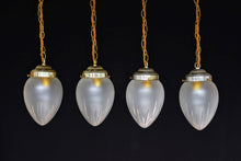 Load image into Gallery viewer, Hand Cut vintage Glass Tear drop pendant lights.
