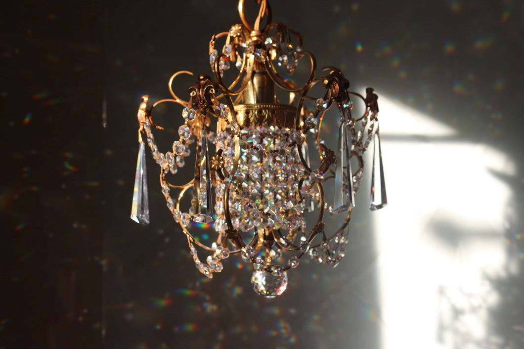 SCHONBEK - Century 1 Light Chandelier in Rich Aurelia Gold with Clear Heritage Crystal